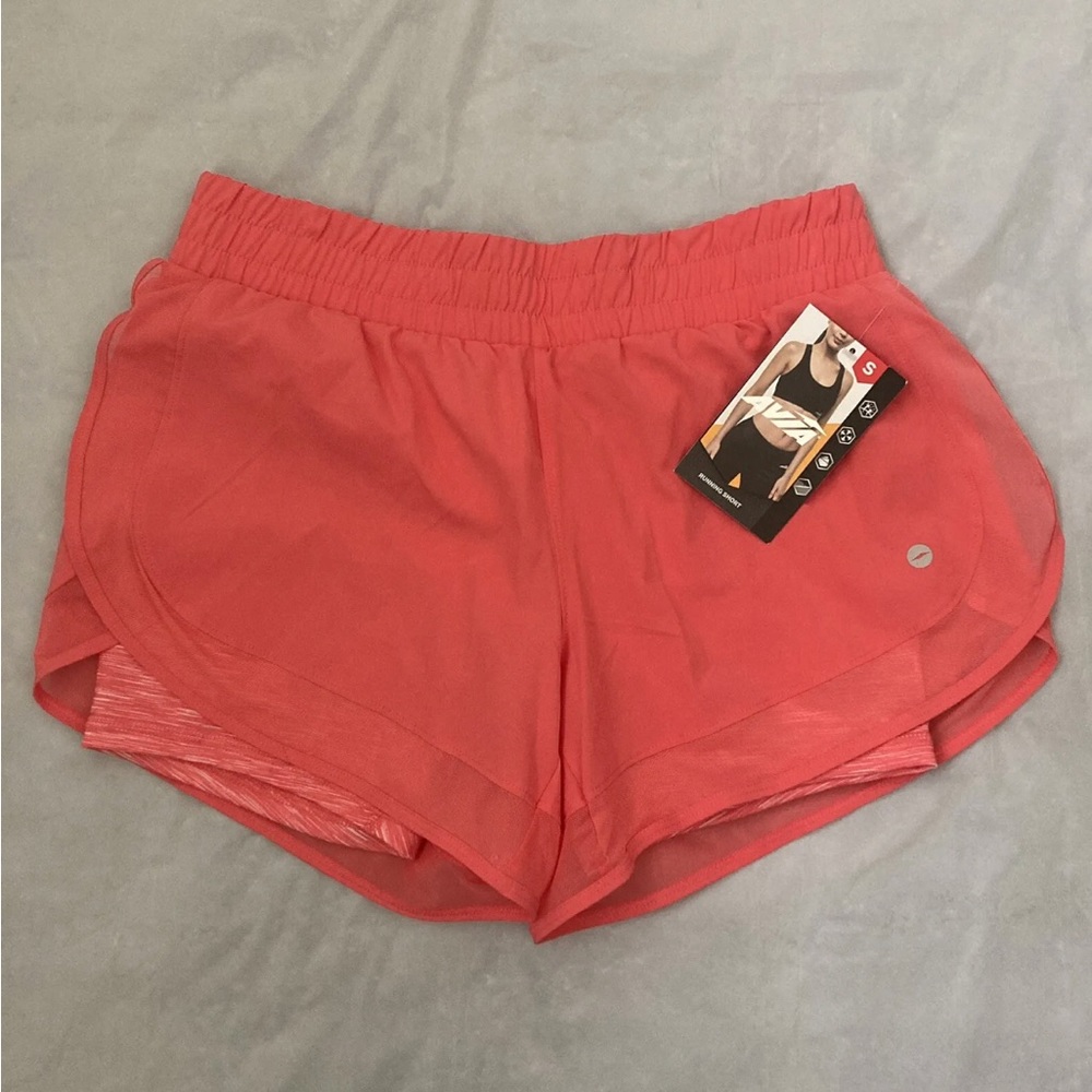 Avia running shorts, cute coral color with lining, sz Small, NWT